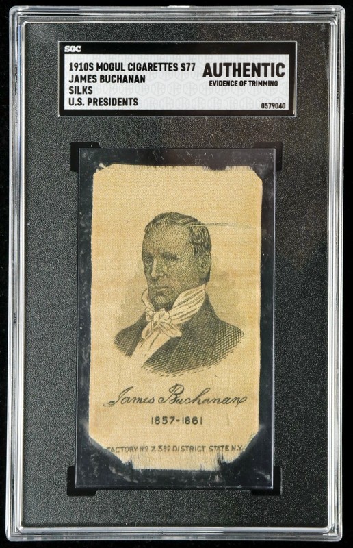 1910s Mogul Cigarettes Silks James Buchanan S77 US Presidents SGC Authentic