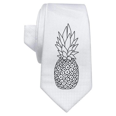 Weiße Krawatte / Krawatte ''Leckere Ananas'' mit Geschenkbox (AT00004432)