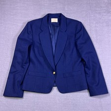 Vintage Pendleton Woolen Mills Womens Blue Single Breasted Wool Blazer Size 12