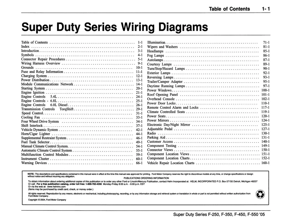 Ford Super Duty 2005 F-250, F-350, F-450, F-550 diagramas de cableado Foto 2 de 3