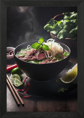 Asiatische Pho Nudelsuppe Gerahmtes Wandbild Poster Leinwanddruck Bild