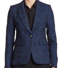NWT Veronica Beard Cutaway Dickey Jacket Blazer Blue Plaid Size 6 695