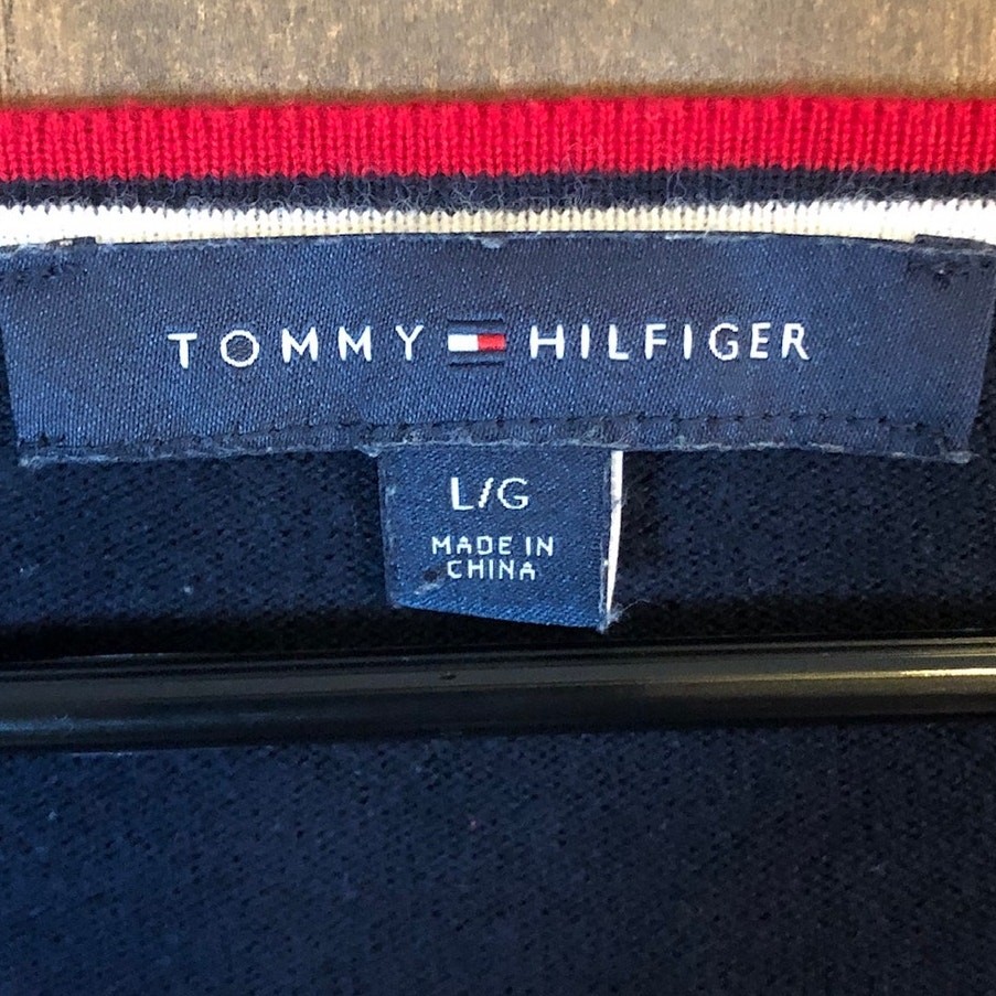 Tommy Hilfiger Womens Sweater Blue Red Striped Boat Neck Long Sleeve Large thumbnail 4