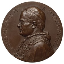 Pope Pius XI Vatican Medal 1925 Holy Year MCMXXV Bronze 55mm 72g