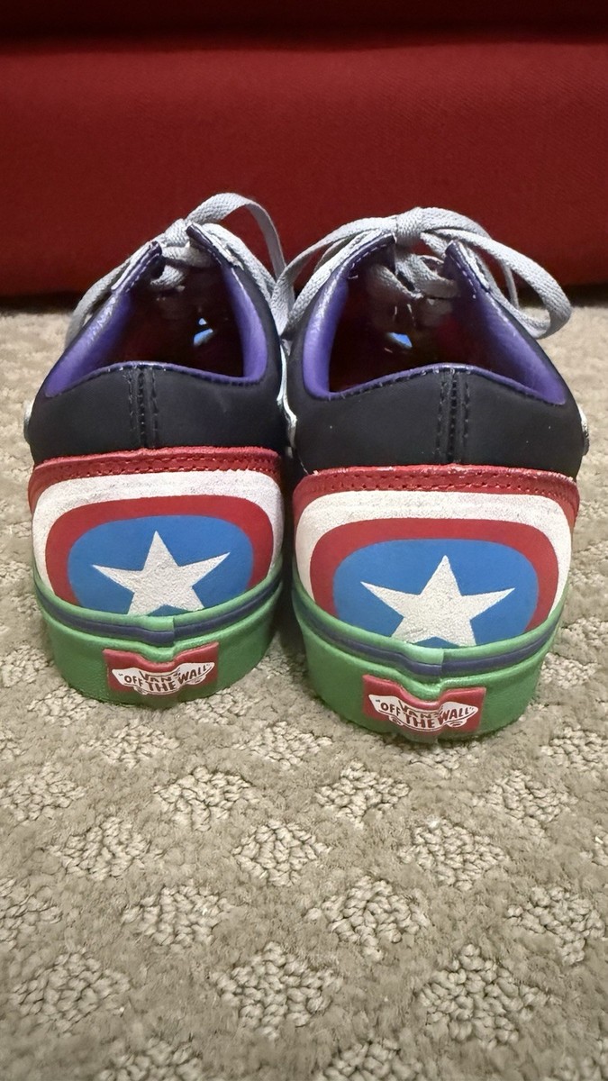 VANS X MARVEL AVENGERS CAPTAIN AMERICA SHOES SIZE 7 MENS OLD SKOOL