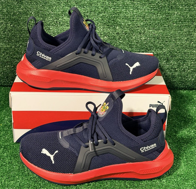 PUMA Softride Enzo 5 Chivas Sneakers Men's Size 8.5 Navy Blue/Red 313042-02, NIB