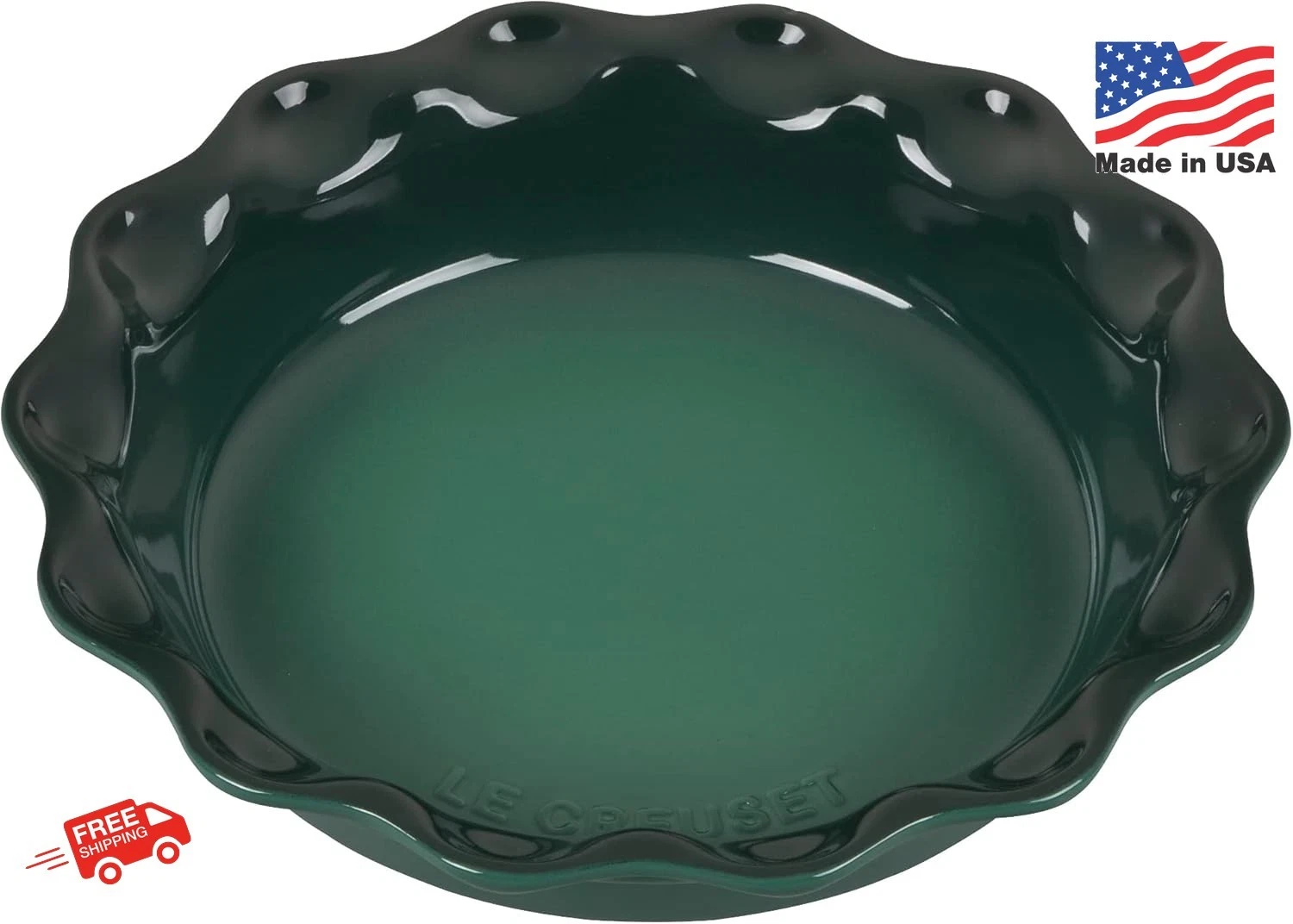 Le Creuset 9 inch Heritage Pie Dish Artichaut Stoneware Oven Safe