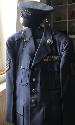 Vintage US Air Force Jacket Pants Uniform Vietnam 39R Jacke - W32 L34 Hose