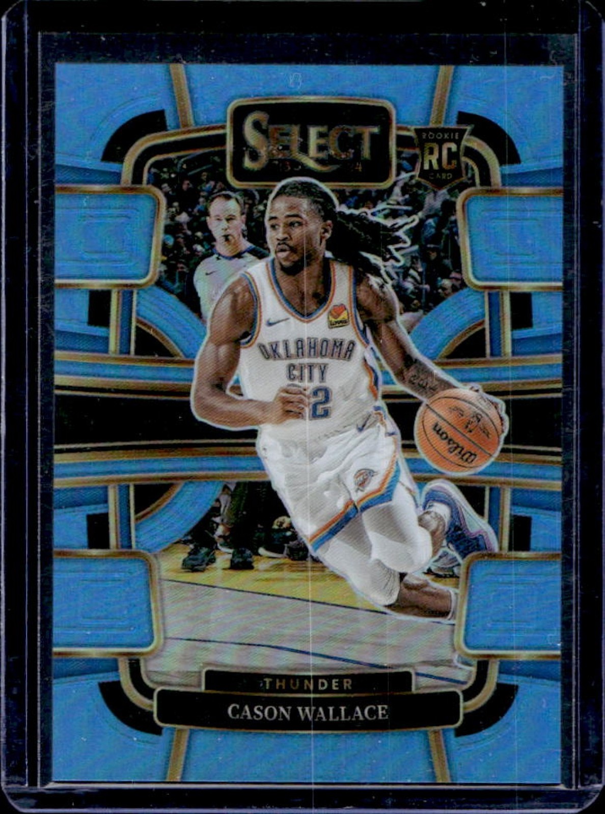 2023-24 Panini Select Cason Wallace RC Light Blue Prizm Concourse #/299 Thunder