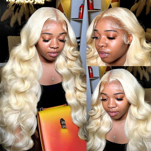 613 Lace Front Wig Human Hair 200 Density Body Wave Blonde Lace Front Wigs 22... - Picture 7 of 9