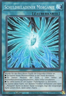 YuGiOh Schuldbeladener Morganit DUAD-DE070 Super Rare Deutsch Neu 1st