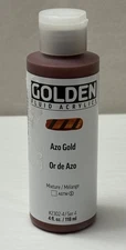 Fluid Acrylics GOLDEN Azo Gold 4 fl Professional Acrylic Paint Transparent (SH3)