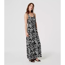 NWT Ann Taylor LOFT Women Petite Size Small SP Floral Overlay Strappy Maxi Dress
