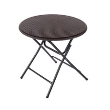 NEW! 80cm Round Folding Heavy Duty Outdoor Rattan Patio Garden Table