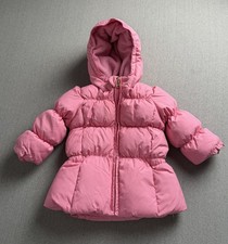 Polo Ralph Lauren Jacket Youth Girls 12M Pink Down Puffer Hood Full Zip Baby