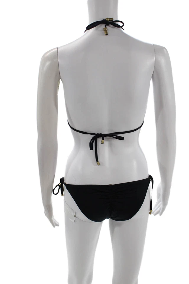 Conjunto de bikini de nailon negro Vitamin A para mujer talla S Foto 3 de 4