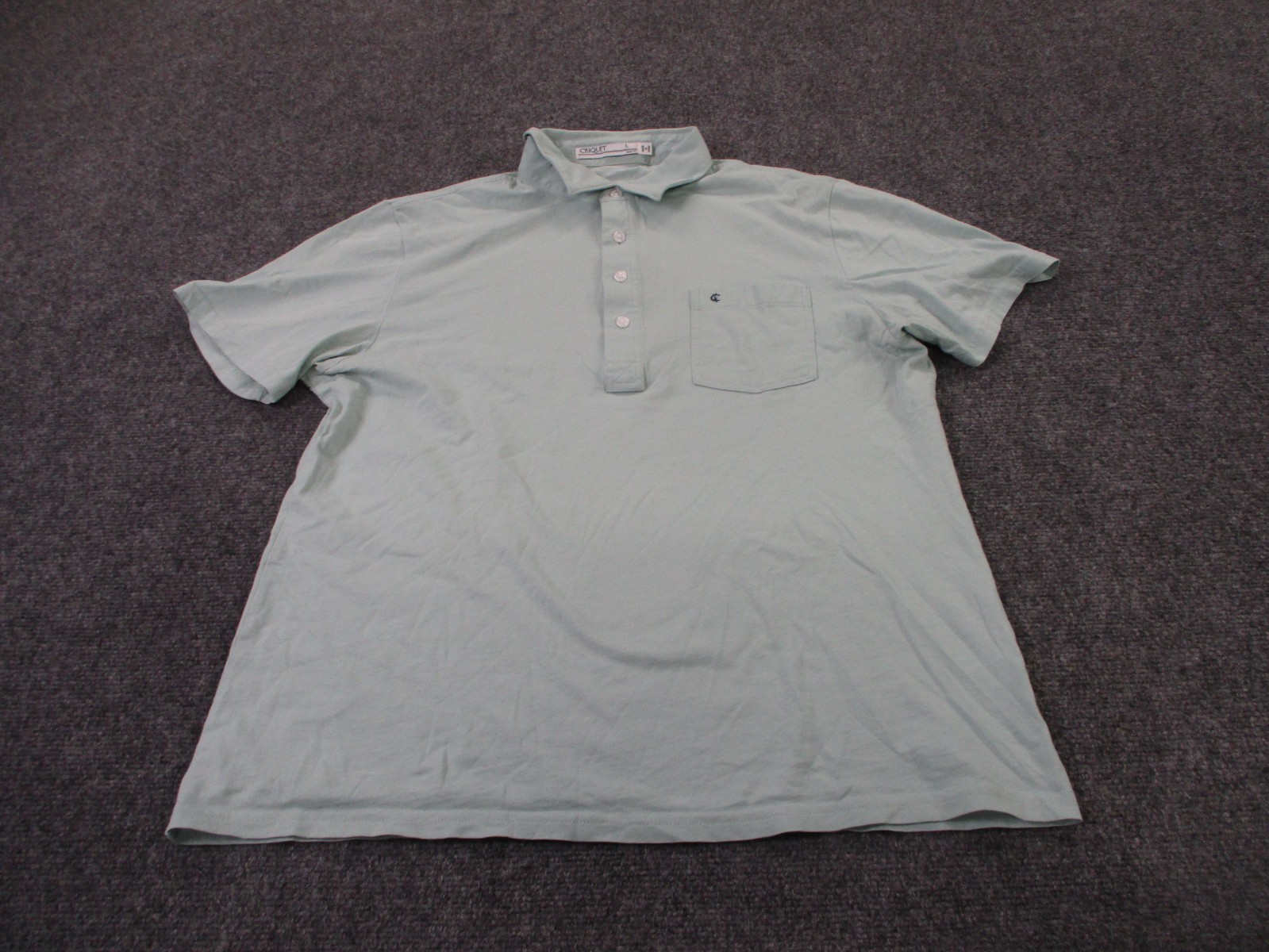 Criquet Shirt Mens L Blue Slim Stretch Golf Polo Active Sport Outdoors Preppy