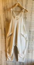 NWOT Free People FP Movement Hot Shot Jumpsuit XS Painted White Oversized Boho