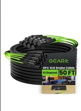 GearIT 8-Channel XLR Snake Cable (50 ft) - 100% Oxygen-Free Copper Snake...