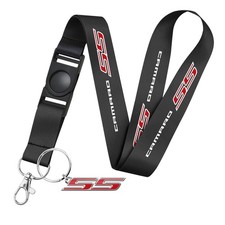 Chevrolet Camaro SS Die-Cut Metal Key Chain Black Lanyard