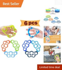 Portable Silicone Finger Exerciser for Grip Strength - 6 PCS Set for Pain Relief