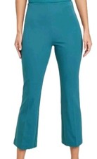 Women's Cropped Kick Flare Pull-On Pants - A New Day Teal 8