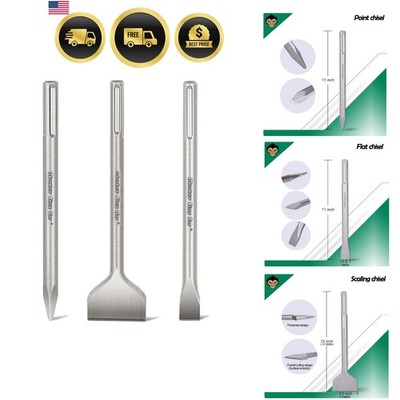-Sds Max Bits 12INCH -Sds Max Chisel Bit- 3pcs Rotary Hammer Drill Chisel Bit...