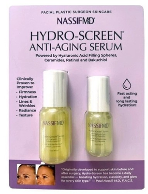 #ad NassifMD Hydro Screen Anti Aging Serum 2 Bottles 2 Oz And 1.0 Oz $31.50