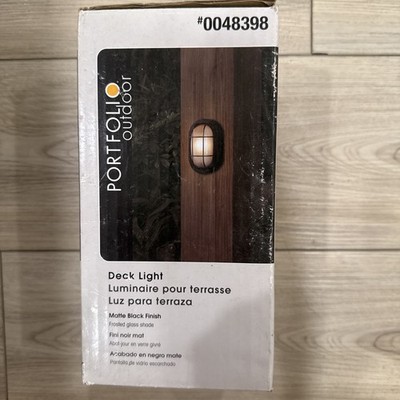 Portfolio Matte Black Wall Mount Outdoor Deck Light Weather Resistant