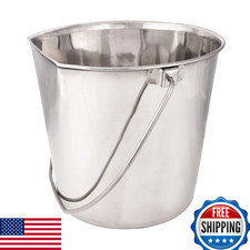 ProSelect Stainless Steel Flat-Sided Pails - 6", 2-Quart for Crates  Kennels