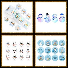 Winter Christmas Packaging Thank You Stickers Decals, Seals