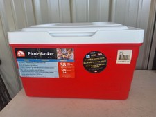 NOS 1990s Vintage Igloo The Picnic Basket Cooler Red White Made In USA NICE !!!