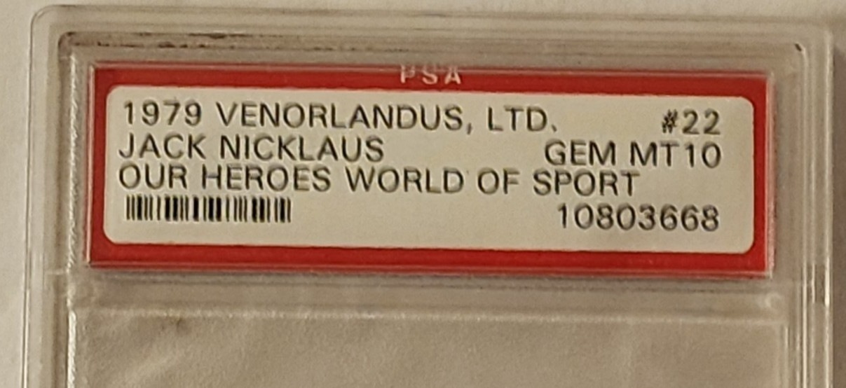 JACK NICKLAUS 1979 Venorlandus #22  PSA 10  GEM MINT Beautiful Card  Legend GOAT view 5