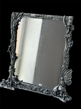 Vintage 1996 Pewter Fairy Mirror Enchanting Fantasy Decor Gnomes & Fairies