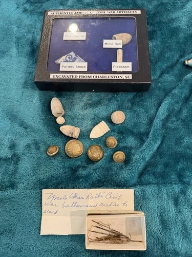 Civil War Relics. Buttons W/ History. Bullets, Books And MORE