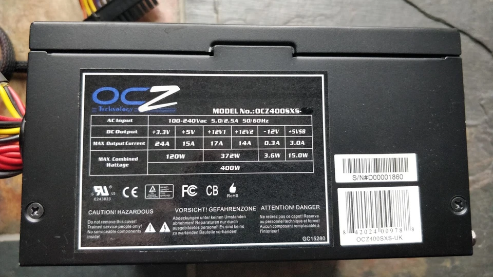 OCZ StealthXStream OCZ400SXS-UK 400W 240V 20+4 Pin ATX Desktop PFC Power Supply - Image 2 of 4