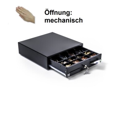 Touch Kassenschublade Mestronic KAM-330 schwarz Push Öffnung Kassenlade Geldlade