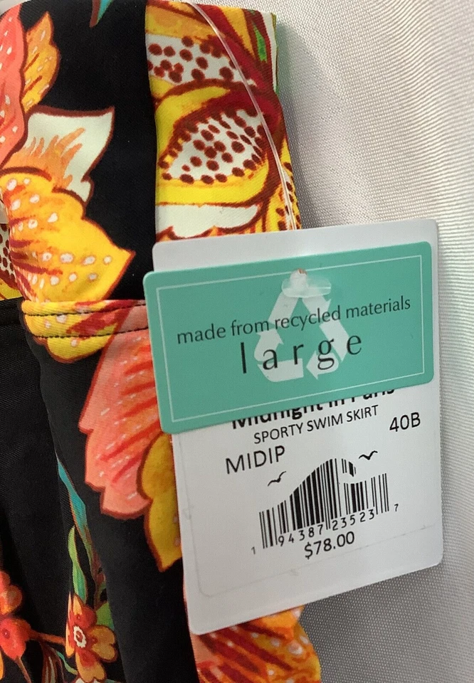 Sunsets Sporty Swim Skirt Womens Size L Multicolor Floral Midnight In Paris - Image 2 of 4