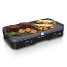 3 in 1 180 sq. in. Black Indoor Grill with Removable Grids