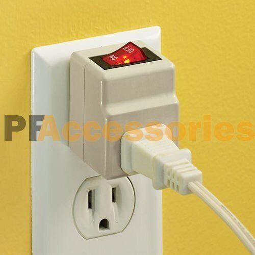 2 Prong AC Power Wall Tap 1 Outlet w/ ON / OFF Switch Button for Light Control - Picture 3 of 3