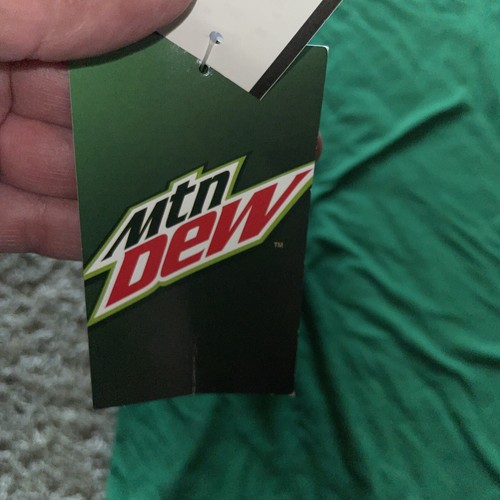 New MOUNTAIN DEW RACING T-SHIRT MENS LARGE L LONG SLEEVE CHECKER FLAG Green - Picture 5 of 5