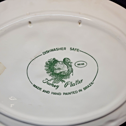 Plato de pavo de 17,5" pintado a mano American Heritage de colección, ironstone-ware, BRASIL - Imagen 5 de 8