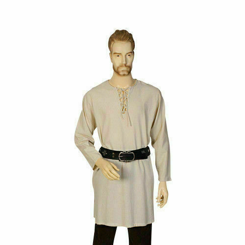 Abbigliamento Bianco Cavaliere Adulto Costume Uomo Medievale Rinascimento Tunica - Foto 6 di 13