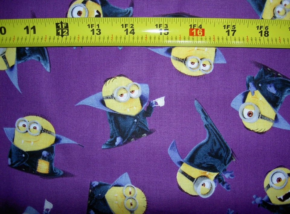 Minion Minions I will't morder colmillos colmillos gafas violeta 24511 V QT tela de algodón  Foto 2 de 3