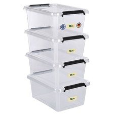 Aufbewahrungsbox mit Deckel 4er Set Kunststof...