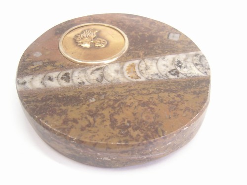 Ammonite Fossile con Fiamma Arma dei Carabinieri - fermacarte - soprammobile - - Picture 7 of 9