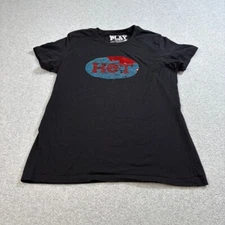 Katy Perry Shirt Women XL Hot Cold Reverse Sequin Black Retro Short Sleeve Tee