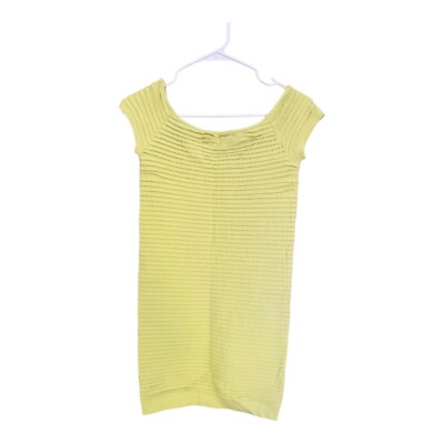 BCBGeneration Dress M/L Lime Green Off Shoulder Ruched Stretch Bodycon