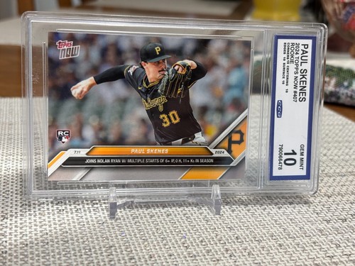 2024 Topps Now #407 Paul Skenes RC (Joins Nolan Ryan) CCG 10 Pittsburgh Pirates