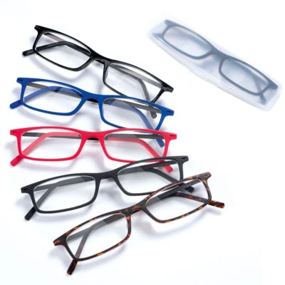 Lesebrille Herren Damen Jerry flache Kunststoff Fassung mit Metallbügeln - Bild 1 von 4
